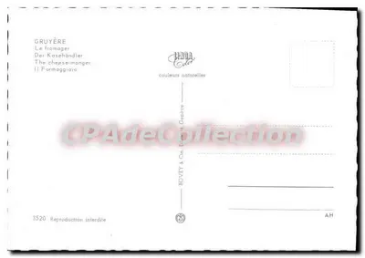 Gruyère — Il caseificio — editore CHOA Color, Ginevra, n° 3520 — Verso