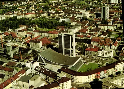 Hình ảnh hàng không của Biel/Bienne — Nhà xuất bản Photoglob-Wehrli AG, Zurich, số 4956