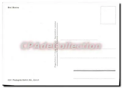 Hình ảnh hàng không của Biel/Bienne — Nhà xuất bản Photoglob-Wehrli AG, Zurich, số 4956 — Mặt sau