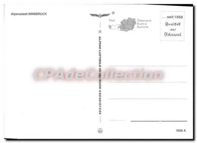 Innsbruck — Columna Anna y montaña Nordkette — editor Alpina Luftbild Innsbruck — Reverso