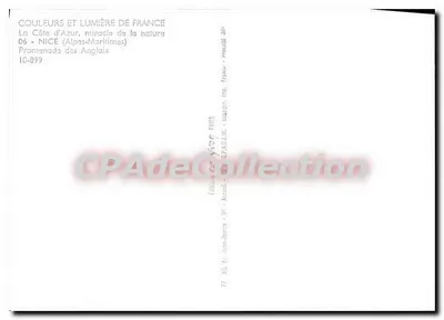 Hotel Regina — Promenade dos Ingleses — Edições YACN Paris — Verso