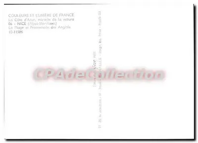 Nice - Praia e Promenade dos Ingleses — Yvon — série 10-11506 — Verso