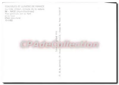 NICE (Alpes-Maritimes) — Vista geral do Porto e da Cidade — Éditions Dart Yvon, n° 10-1182 — Verso