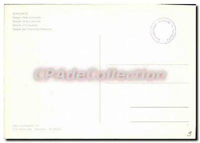 Temple Concordii — Agrigente — wydawca CPAdedeCollection — Rewers
