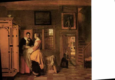 Pieter de Hooch — Bij de linnenkast — Rijksmuseum Amsterdam