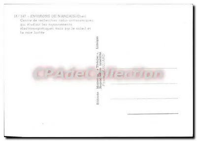 Centro de pesquisas radioastronômicas — Em torno de Nançais (Cher) — Edições Limoges — Verso