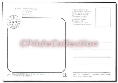 Paschafleur — Tenerife (Canaries) — FISA I.G. - Barcelona — Achterkant