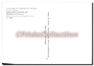 圣让德卢兹 — 海浪拍打索阿卡堤坝 — 艺术出版社Acueil — 背面