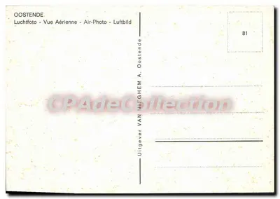 Oostende — vue aérienne — éditeur A. Van MiegheM, n° 81 — Verso