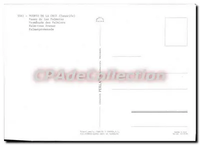 パセオ・デ・ラス・パルメラス — ポルト・デ・ラ・クルス（テネリフェ） — Perla, Colección Perla — 裏面