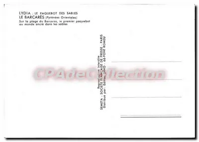 O navio Lydia — encalhado nas areias — SEMETA, Edição Dino Font Romeu — Verso