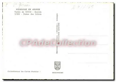 Folklore na Ariège — Vale de Biros - Sentein — Edições Modernas « ThéoJac » — Verso