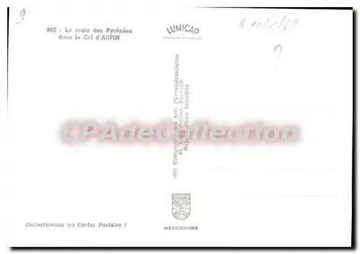 Col d'Aspin — Strada dei Pirenei — editore LUMICAP — Verso