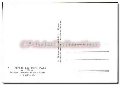 Rennes-les-Bains — Widok ogólny — Les Editions Modernes THEOJAC — Rewers