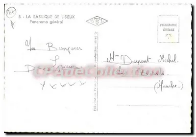 Basílica de Lisieux — Panorama geral — Editor B. L. (nº5) — Verso