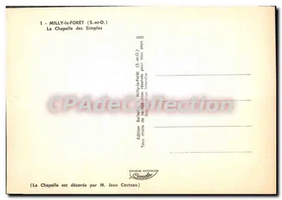 Milly-la-Forêt (S.-et-O.) — La Chapelle des Simples — Édition Ballerini — Verso