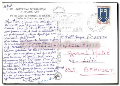 Chalet du Sancy — Pittoreska Auvergne — Wydawca: Microïl, n° 820 — Rewers