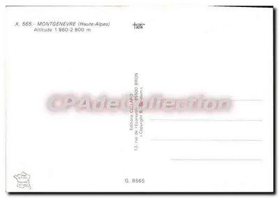 Montgenèvre — estação de esqui — Éditions CELLARD — Verso
