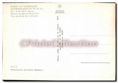 Massief van Champsaur — Orcières-Merlette (H.-A.) — Uitgaven AS Naturelles — Achterkant
