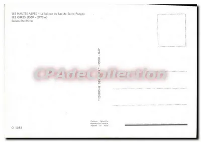 Les Orres — panoramische uitzicht en activiteiten — Éditions des Alpès, GAP — Achterkant