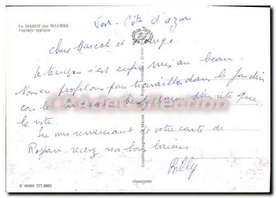 O MASSIF dos MAURES — Paisagem típica — Combi Imprensa de Mâcon, n° 277.0002 — Verso
