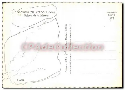 Góry Verdon (Var) — Balcon de la Mesclea — Éditions d'Art, Paryż — Rewers