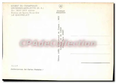 Residência do Queyrellet — estação de esportes inverno-verão — Edições AS de Cœur — Verso