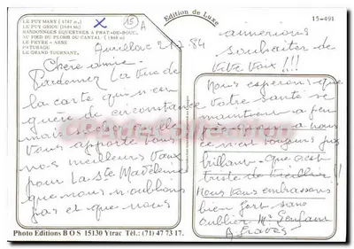 Monts du Cantal — Edição de Luxo 15-491 — Photo Editions BOS — Verso