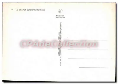 Le Clapet (Charente-Maritime) — campo con pini e faro in fondo — editore AFTAUD, Nantes — Verso