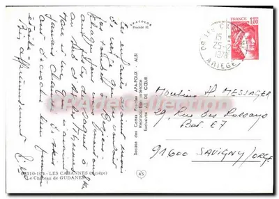 Les Cabannes — O Castelo de Gudanes — Sociedade das Cartas Postais Proibidas — Verso