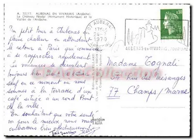 Aubenas-en-Vivarais — O Castelo Feudal e a Vale do Ardèche — Edições L. Cellaard — Verso