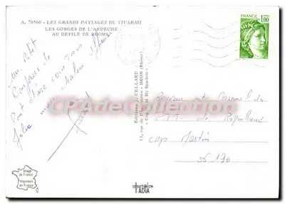 Le Gorges de l'Ardeche — Al Défile de Ruoms — Edizioni J. Cellard — Verso