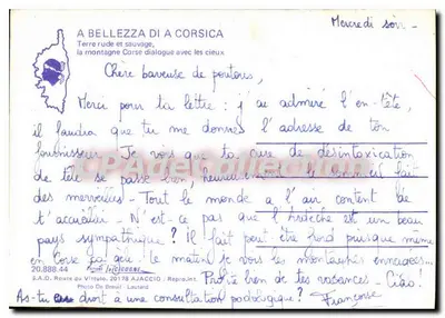 Góry Korsyki — Twarda i dzika ziemia, Korsyka rozmawia z niebem — Foto De Breuil, Ajaccio — Rewers