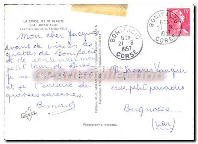 Bonifacio — De Kliffen en de Oude Stad — Edities M.C. Miramont, Bastia — Achterkant