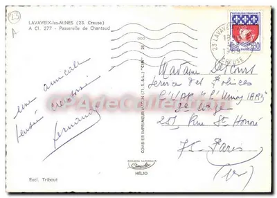 Most Chantaud — Lavaveix-les-Mines (23) — Wydawca Combier Saterellus — Rewers