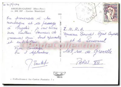 Argelès-Gazost — Municipale Kasino — Uitgever Helio — Achterkant