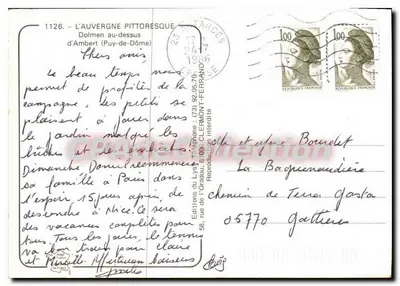 Dolmen nad Ambert (Puy-de-Dôme) — 1126 — Wydawnictwo Lys — Rewers