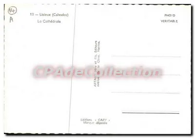Lisieux (Calvados) — A Catedral — Éditions Gaby — Verso