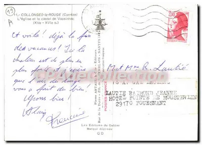 Collonges-la-Rouge — La iglesia y el castillo de Vassinhac (siglos XV-XVI) — Pierre Artaud & Cie - Editor — Reverso