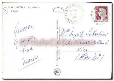 Saintes — La Iglesia — Editor Elcée, n° 59 — Reverso
