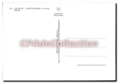Wyspa Ré - Saint-Clement — Młyn — wydawca ADETAU — Rewers