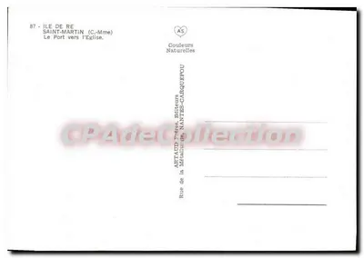 Półnowoczesna Wyspa Ré Saint Martin C Pani Le Port w kierunku Kościoła — Rewers