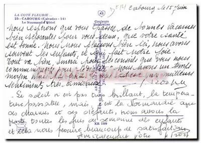 Cabourg — Hôtel Le Normandie — éditeur AS — Achterkant