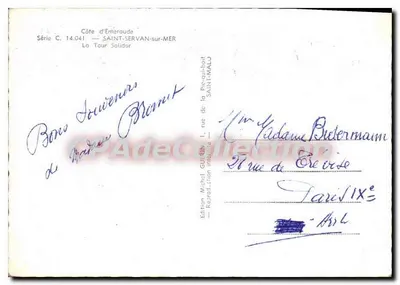 La Tour Solidor — Saint-Servan-sur-Mer — Édition Michel Guérin, Série C. 14.041 — Rückseite