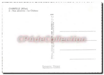 Chantelle (Allier) — Vue aérienne du château — Éditions Comber — Verso