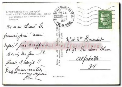 Le Puy-de-Dôme — vue aérienne sur l'ancienne voie romaine — Éditions du LYS — Verso