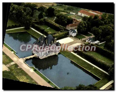 Bilhete postal semimoderno Ormesson-sur-Marne Vista aérea O Castelo