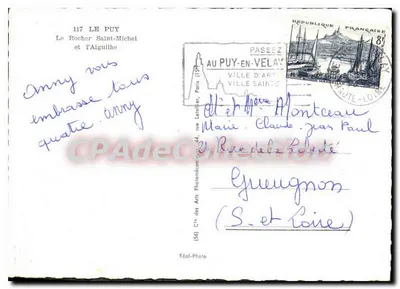 Le Puy-en-Velay — Le Rocher Saint-Michel et l'Aiguilhe — Cie des Arts, (56) — Rückseite
