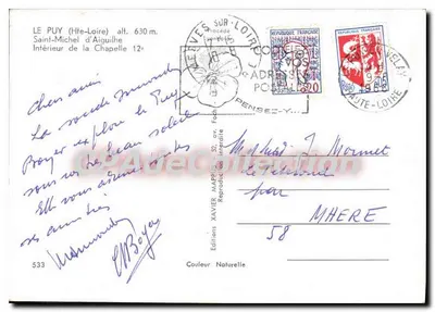 Innenansicht der Kapelle Saint-Michel d'Aiguilhe — Le Puy-en-Velay — Editions Xavier Mappius — Rückseite