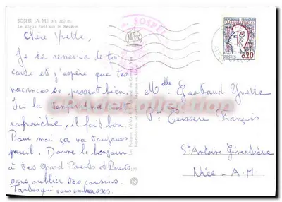 Sospel — O Viugux Pont sobre a Bévéra — editor desconhecido, número de série não visível — Verso